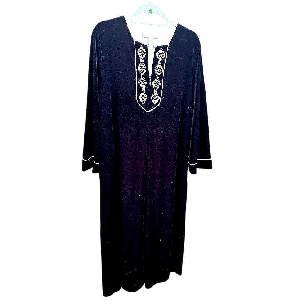 Vintage Oscar De La Renta Robe Womens L Black Velvet Operacore Glamoratti Goth